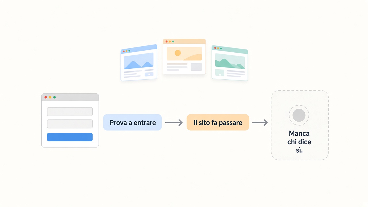 La persona prova a entrare e il sito fa passare