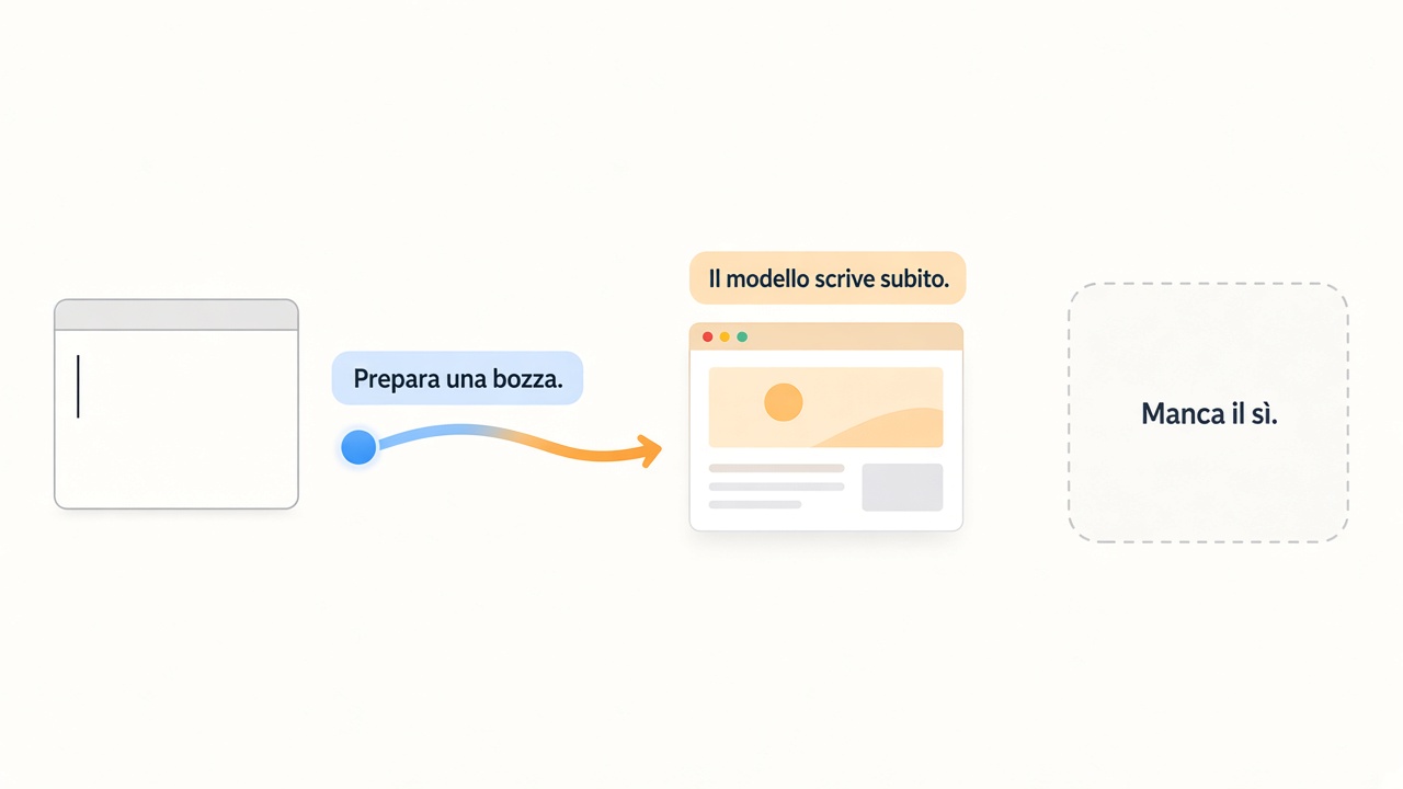 L’autore chiede la bozza e il modello può scrivere subito